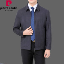 Pierre Cardin wool jacket mens middle-aged leisure spring and autumn loose high-end jacket dad dress lapel jacket