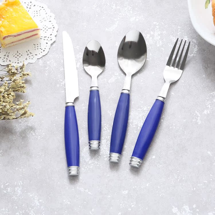 Outdoor travel portable tableware stainless steel tableware four pieces suit for adult lovely home gift