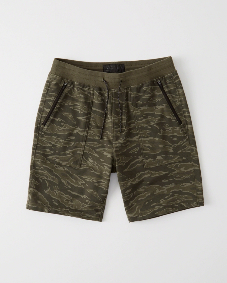 Mỹ chính hãng Abercrombie Fitch nam AF Fawn quần thể thao giản dị mùa hè quần short lông cừu - Quần Jogger