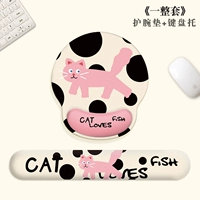 Розовый кот [Коврик для мыши + подставка для клавиатуры]