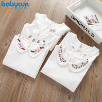 Girls T-shirt long sleeve baby doll collar base shirt spring and autumn children cotton coat baby clothes