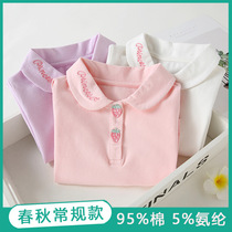 Girls base shirt spring and autumn thin small children White inner coat baby female new cotton long sleeve T-shirt