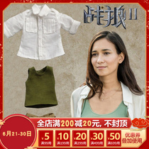 DBS Blythe small cloth dolls clothes war wolves 2 women main Lujing long denim jacket shorts Liyazone