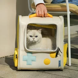 Pupu Lab Game Console Pet Cat Carrier Bag Travel Foldable Large Capacity Backpack for Dogs and Cats Going Out