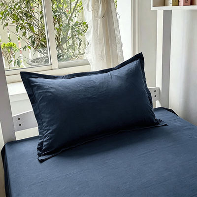 Washed cotton pillowcase, solid color pillow core cover, single pillow leather, 48x74cm, hotel and civilian dormitory, pair for home use