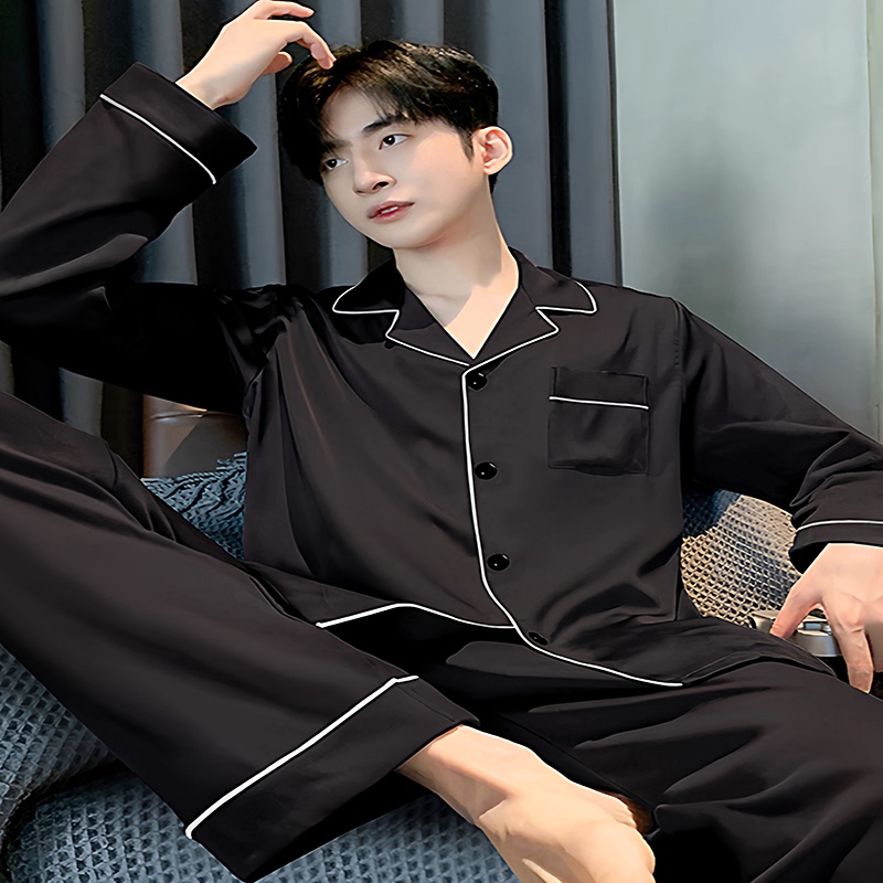 Victoria Men's Pajamas Men's 2026 New Pure Cotton Long-Sleeved Autumn and Winter Classy Youth Home Wear Set