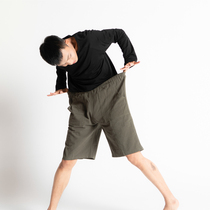 (Painted a 1706) modern dance pants dance shorts five-point pants casual sports cotton and linen shorts yoga healthy