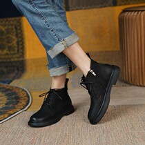 Lavard carefree ~ 2021 autumn winter style Martin boots Inn wind short boots female 100 hitch and ankle boots 2 5cm