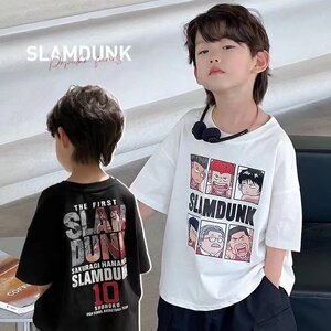 Pure Cotton Boys' Short-Sleeved T-Shirt 2024 Summer New Style Kidsren's Clothing Tops Handsome Boys Summer Clothing for 