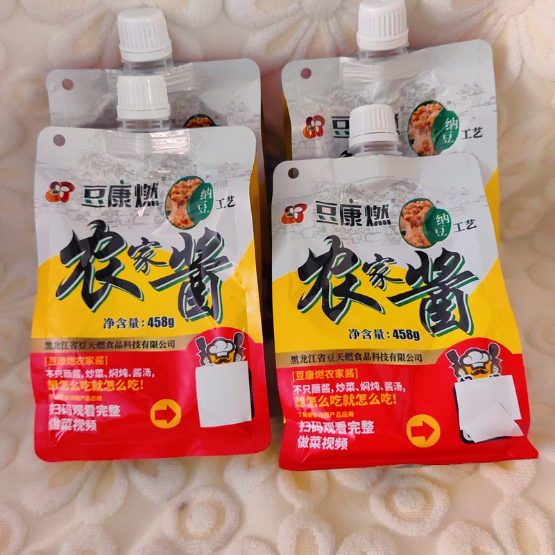 Northeast Soybean Paste Kangran Farmhouse Sauce 458g Natto-Style Fermentation Northeast Specialty Ready-To-Eat