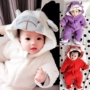 Quần áo bé gái Xiêm quần áo mùa thu và quần áo mùa đông Bé trai sơ sinh 0 bộ 3 lưới đỏ 6 tháng 1 tuổi quần áo trẻ em cao cấp