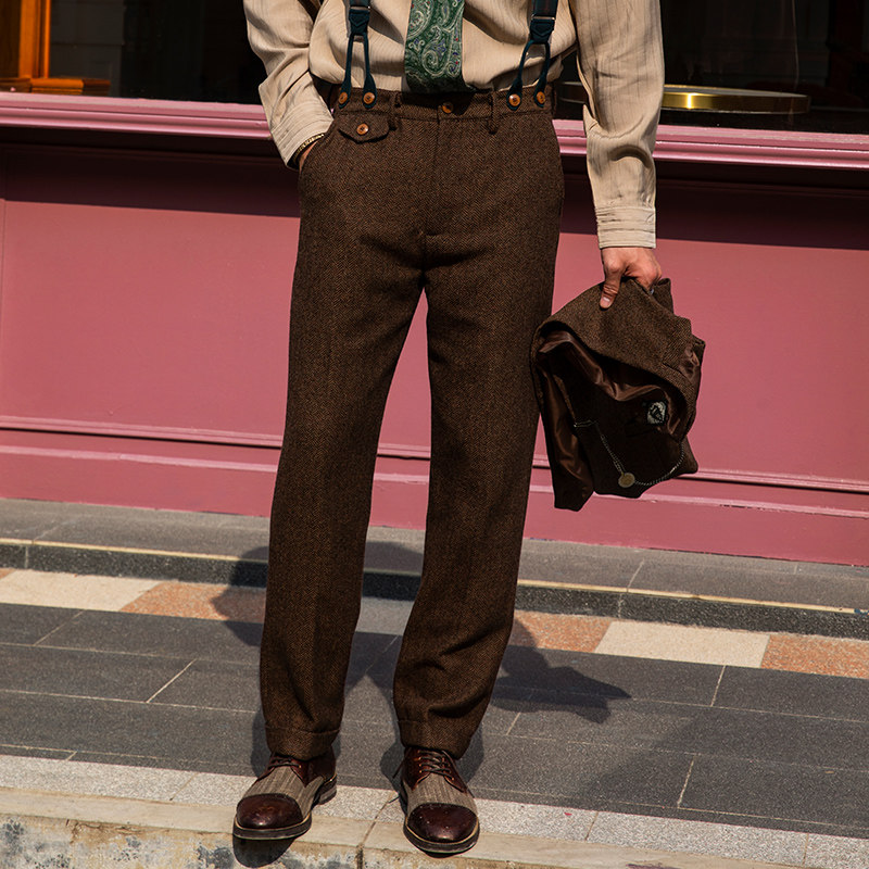 Soarin American retro - wool nine - shirt pants man Amy Ma Crazy wool casual straight tube loose 9 min pants