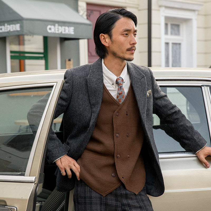 SOARIN Independent vintage British hunting wool blazer Men's heavy casual suit VINTAGE RRL wind