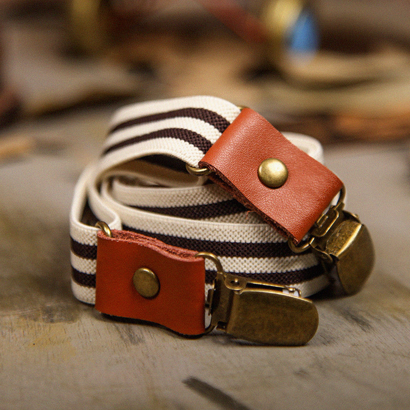 SOARIN British retro clip baby bag Simple and versatile suit pants baby bag clip shirt suspender Elastic shoulder strap