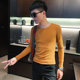 Spring and Autumn T-shirt men's long-sleeved tight elastic bottoming shirt 2024 new style Piushuai trendy brand T-shirt worn under clothes