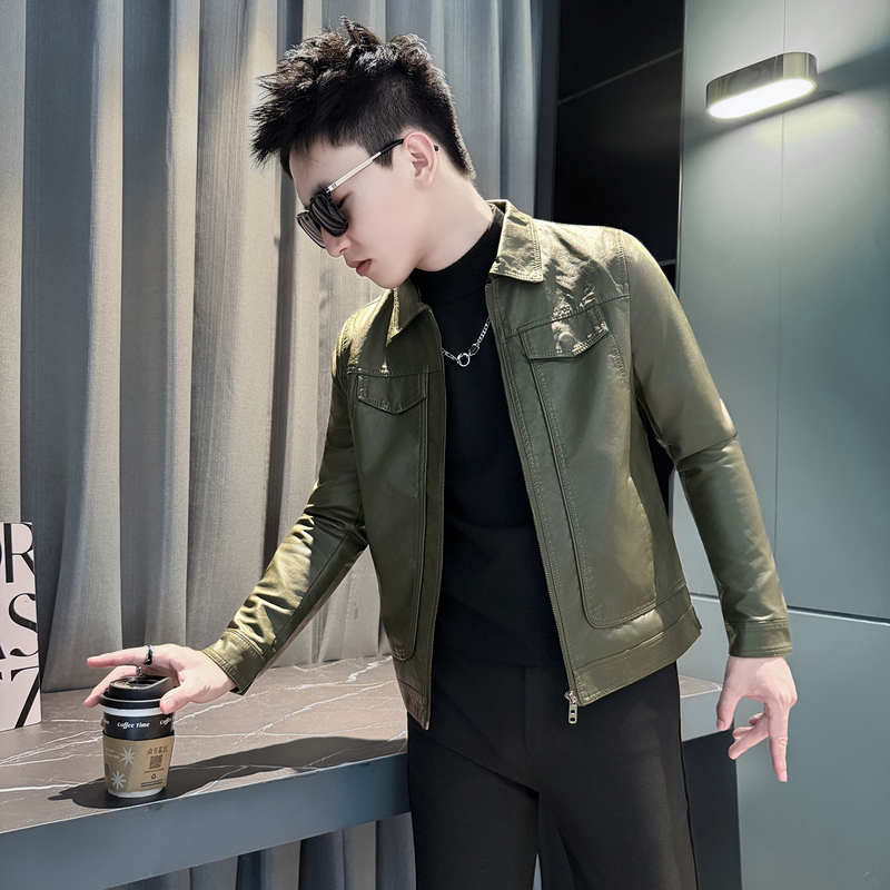 Trendy Leather Jacket for Men, High-End Fashion Brand, 2026 New Popular Style, Autumn Hot-Selling Coat