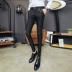 Xã hội anh chàng quần âu thủy triều nam Slim Hàn Quốc stylist tóc lưới màu đỏ thun bó sát chân skinny quần dài quần tây Quần