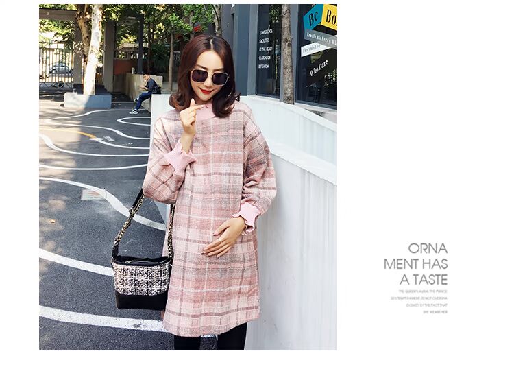 Áo bà bầu mùa thu 2018 mới áo mẹ bầu mang thai mùa thu áo bà bầu dài tay váy shop đồ bầu