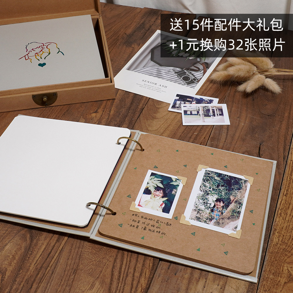South Wood Lovers Loose-leaf Photo Book Anniversary of Diy Gift Photo Ins Creative Hand Painted Japan Handmade