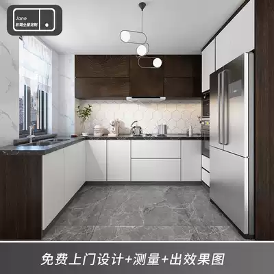 Ji simple whole cabinet customization modern simple piano White whole cabinet custom kitchen? Car assembly design Environmental protection E0 level