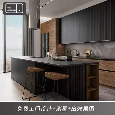Simple, modern, simple, overall, overall cabinet customization, solid wood, Nakajima table kitchen? Custom-made car door-to-door assembly design