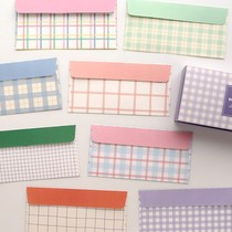Korean pinkfoot Plaid fresh ins Wind envelope 96 sets gift voucher card paper bag cash red envelope bag
