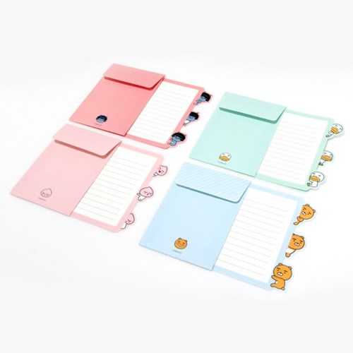 Funnyd Korean Cute Cartoon Letterhead Letterhead Super Cute Side Pattern Letterhead Envelope Set 2 sets Mini