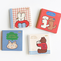 Romane Korea cute cartoon hard surface coil learning plan this color page student time planning 3 months