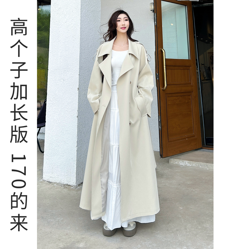 Tall 170cm Extended Version White Trench Coat, High-End, Elegant, Classy, 2026 New Style, Very Stylish Casual Jacket Tall 170cm Extended Version White Trench Coat, High-End, Elegant, Classy, 2026 New Style, Very Stylish Casual Jacket