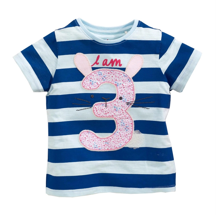 Bé gái mùa hè áo thun ngắn tay 1-7 tuổi bé gái áo cotton ngắn tay mỏng phần cotton ngắn tay T vừa và nhỏ