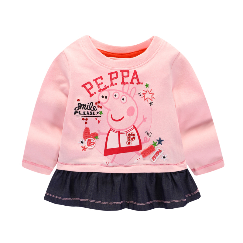 Mùa thu mới 5 cô gái áo thun dài tay cotton 2 bộ 3 chiếc áo thun cotton cotton giản dị phù hợp với heo quần áo trẻ em 10 tuổi