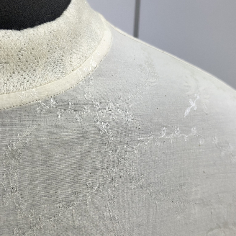 Men's Summer T-Shirt in Mulberry Silk and Cotton Blend with Jacquard Swallow Pattern, Old Money Style, Ultra-Narrow Width, Fashionable Short-Sleeve Top Men's Summer T-Shirt in Mulberry Silk and Cotton Blend with Jacquard Swallow Pattern, Old Money Style, Ultra-Narrow Width, Fashionable Short-Sleeve Top