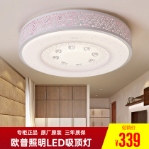 Op Lighting LED ceiling lamp round home warm romantic bedroom lamp Library lamp Peacock screen