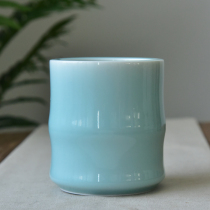 Dragon Quanqing Porcelain Handmade Bamboo Festival Pen Holder ceramic Room Calligraphy Supplies Large Number pen brush cylinder Creative stationery pencil cylinder