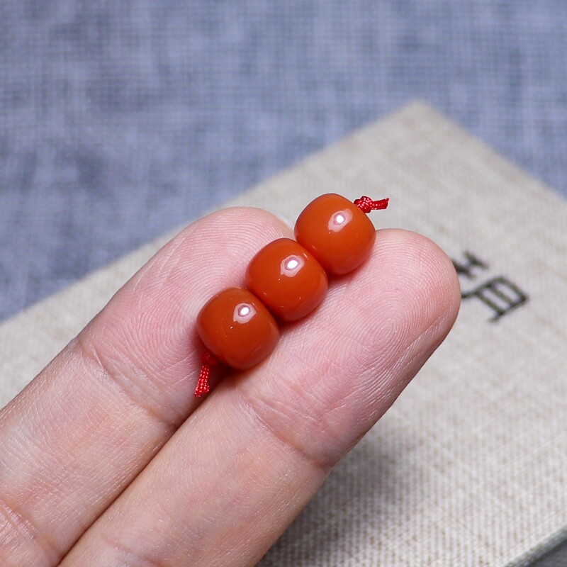 DIY аксессуары 天然南红玛瑙老形珠散珠配饰川料柿子红锦红牛血红火焰纹原矿无胶