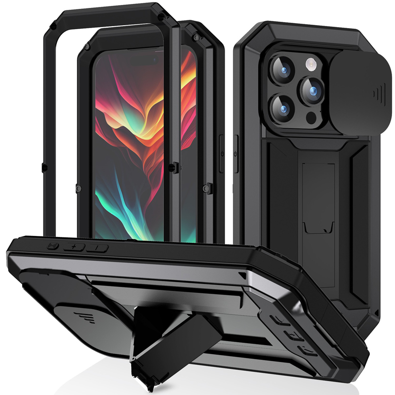 iPhone 15 New Phone Case Full Lens Protection Shockproof Silicone Apple 15 Pro Max Airbag Protective Cover Triple Protection Stand 15 Plus Personalized Internet Celebrity Matte Soft Case Thickened European and American Style Case for Men