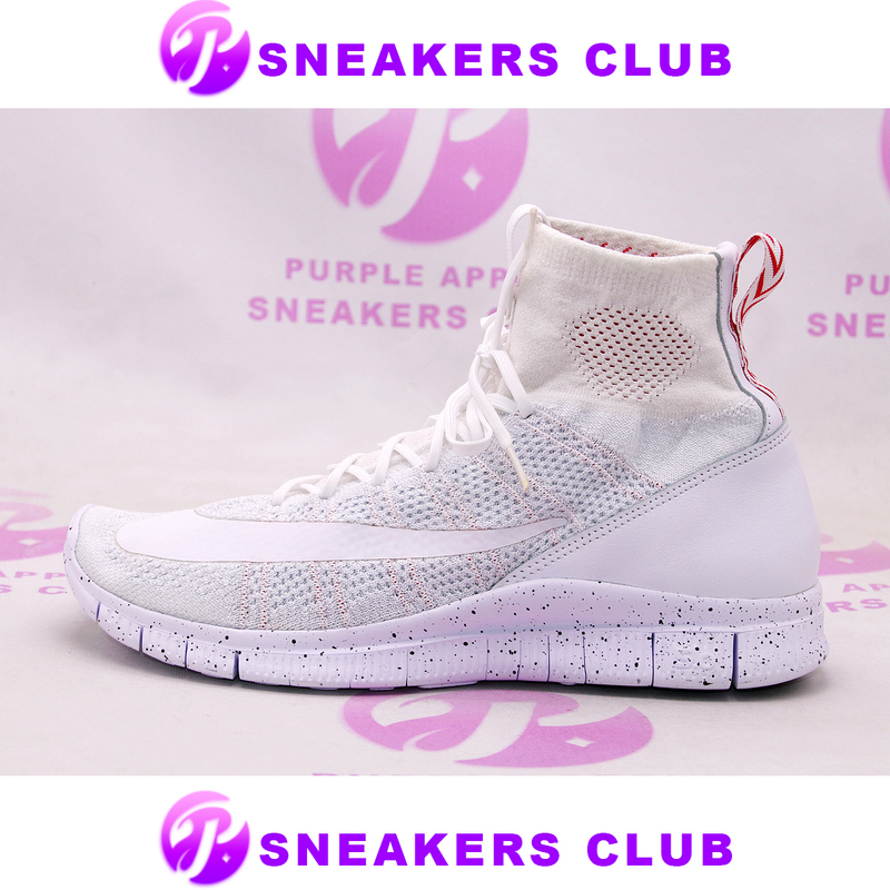 Nike Free Flyknit Mercurial Triple White White Lu Bu 805554-100 Nike Free Flyknit Mercurial Triple White White Lu Bu 805554-100