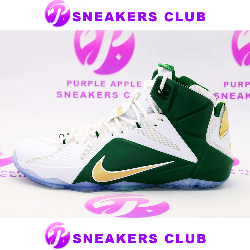Nike Lebron 12 Svsm Home Pe Lbj12 Home Court White and Green Lebron 12 High School