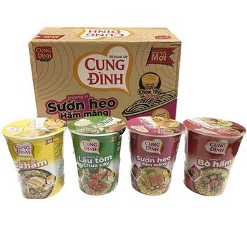 Vietnamese cungdinh instant noodles with spicy and sour shrimp