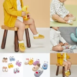 Детская демисезонная нескользящая обувь подходит для мужчин и женщин для девочек для новорожденных, 0-1 лет, мягкая подошва, 3-6-9 мес.