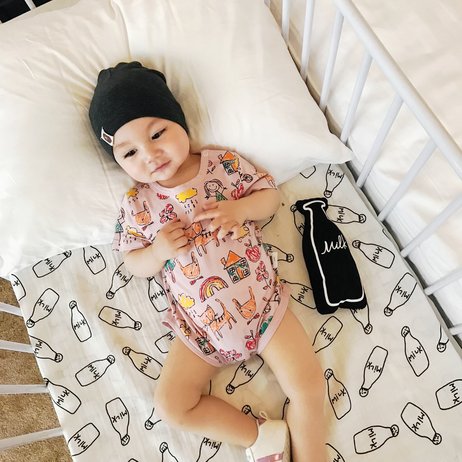 Tam giác em bé Xiêm Wraps Cotton ngắn tay cao cổ sơ sinh Full Moon Cartoon In thun mùa hè - Áo liền quần quần áo trẻ sơ sinh thu đông