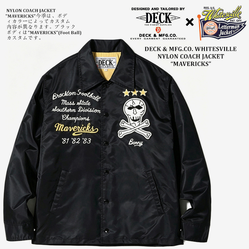 Deck & Mfg.Co.×Whitesville Collaboration Mavericks American-Style Nylon Coach Jacket!