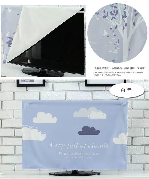 Bụi bìa phòng tivi nhà sống 65-inch 60-inch vải LCD 55 inch đơn giản hiện đại bảo vệ từ xa - Bảo vệ bụi