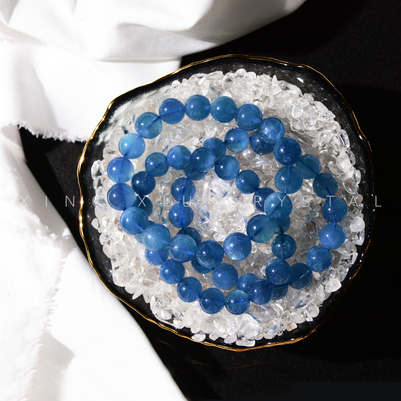 星秀家天然ゴーストブルーアクアマリンブレスレット女性用、モルガンブルーグリーンベリルブレスレット男性用祝福石