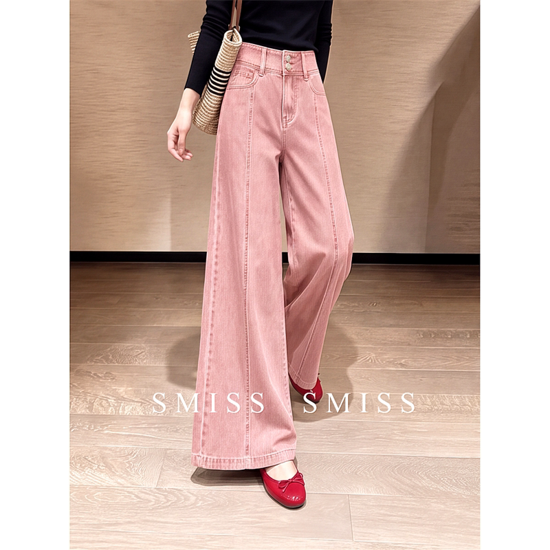 Pink High-Waisted Straight-Leg Pants for Women, 2026 Winter New Fashion Niche Design Corduroy Trousers for Petite Figures Pink High-Waisted Straight-Leg Pants for Women, 2026 Winter New Fashion Niche Design Corduroy Trousers for Petite Figures
