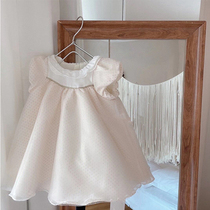 Princess dress girl Summer Korean child clothing foreign air Children Korean version Fashion 100 Comfortable Round Point Loose Tandem Dress