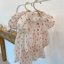 Girl Baby Conjoined Summer Dress South Korea Boy Dress Foreign Air Baby Age Shattering Easy Bubble Sleeveless Khaclothes Climbing Suit