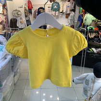 Girls tennis red t-shirt summer clothing South Korean childrens clothing foreign air childrens baby Korean version loose and bubble sleeveless blouse blouse
