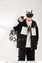 2022 Little Lingding Brand Brand CUHK Childrens Spring and Autumn Style Ocean Fashion Tide Cards With Cap Windsuit Jacket 10 10-15 Years Old