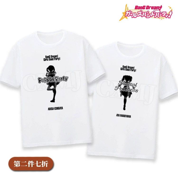 BanGDream! Bùng nổ Giấc mơ Bangbang nam và nữ sinh anime xoay quanh quần áo T-shirt ngắn tay DIY customization - Carton / Hoạt hình liên quan